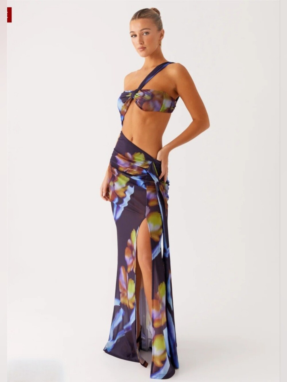 Peppermayo Costa Rica Maxi Dress - Navy with Blue & Green Floral - Picture 2 of 7